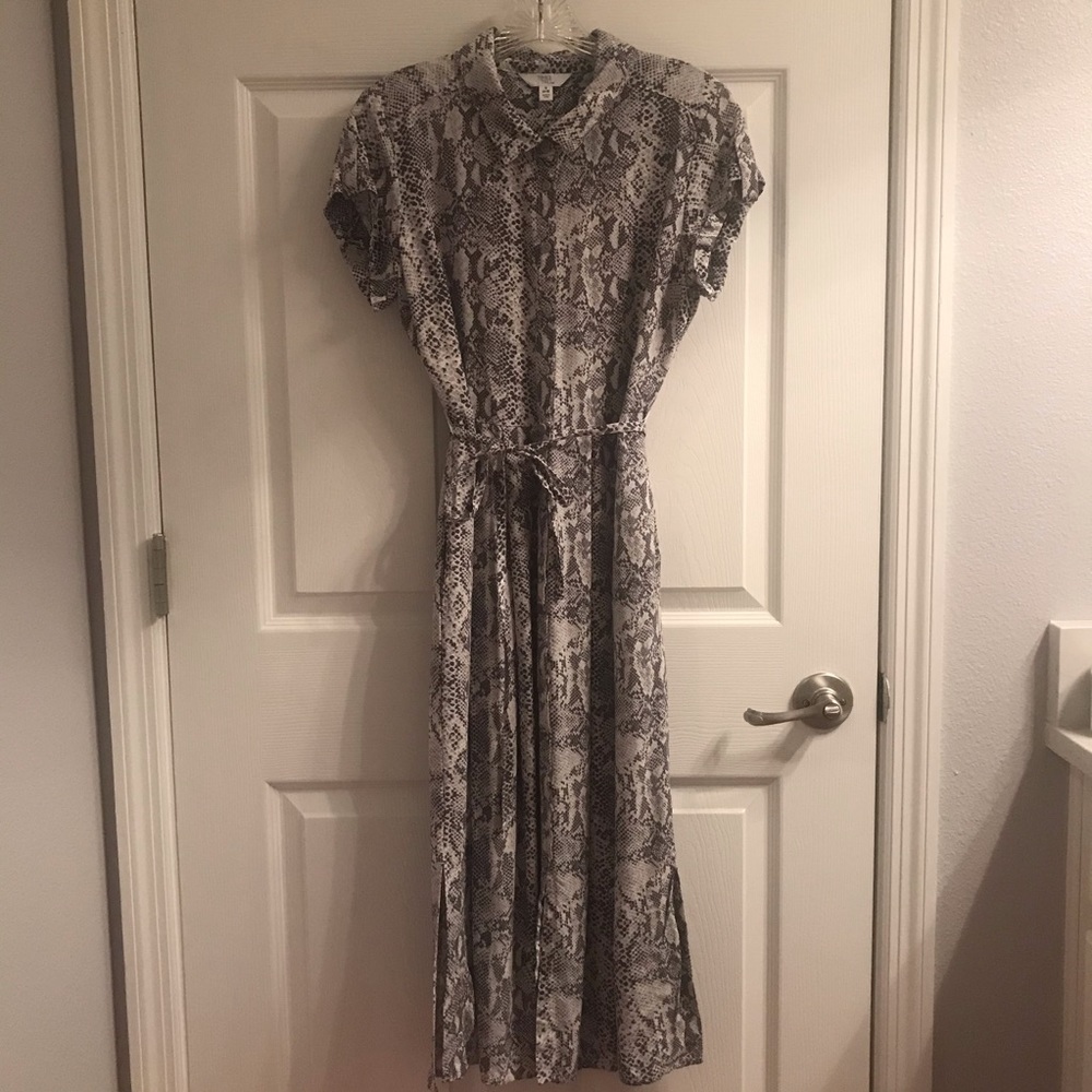 Midi Flowy Snakeskin Pattern Dress